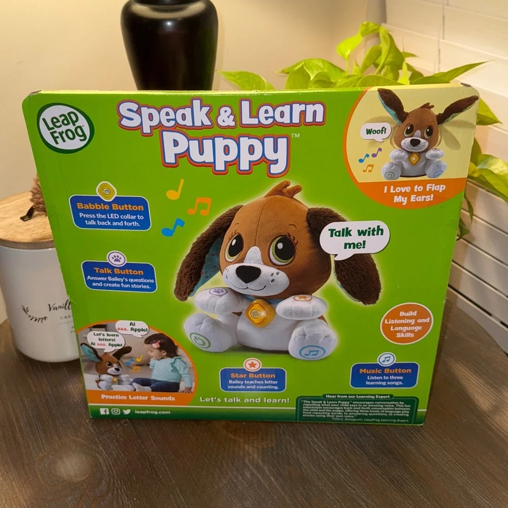 Leap Frog Bailey Speak and Learn Puppy Interactive Talk Back Storytelling 12mo +